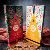 Fire Mountain Chocolate Gift Box of 5 Chocolates, Natural & Vegan Dark Chocolte Bar