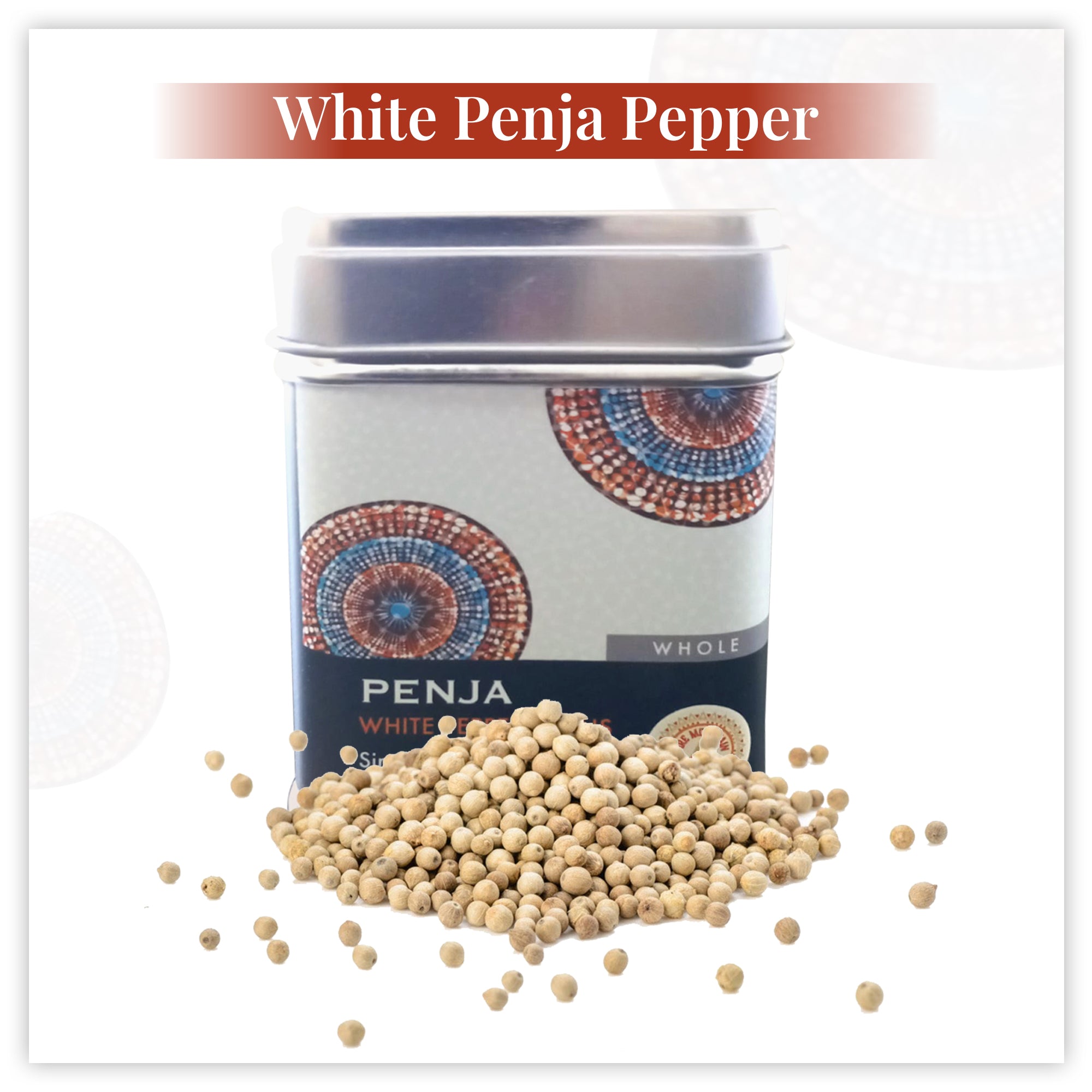 Fire Mountain White Penja Pepper 100g - Without additives, 100% Natural Peppercorn Berries from Cameroon's Penja Valley (Pack of 1)
