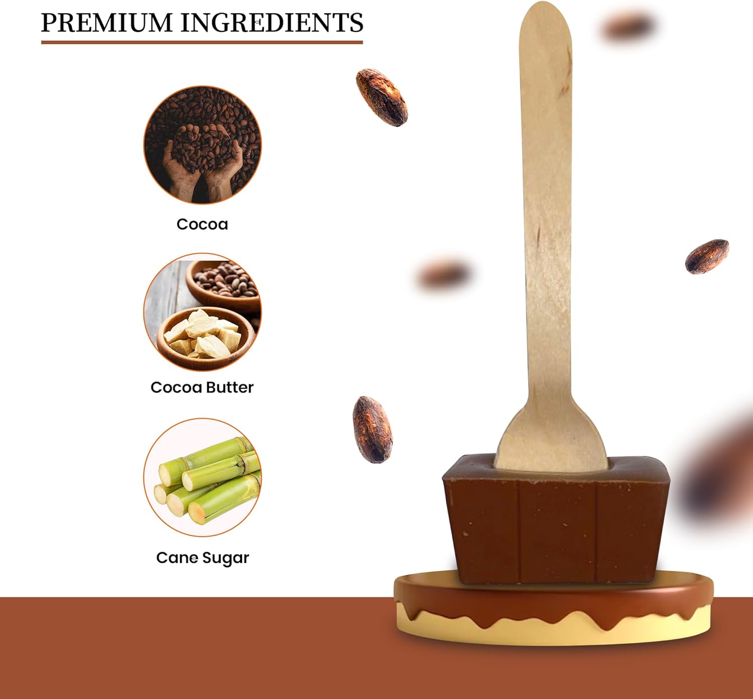 Fire Mountain Hot Chocolate Stirrers From Cocoa | 3 x 40g | 37% Milk Hot Chocolate Spoons