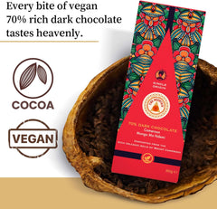 Fire Mountain 70% Dark Chocolate Bar from Cocoa | 5 x 60g | Natural & Vegan